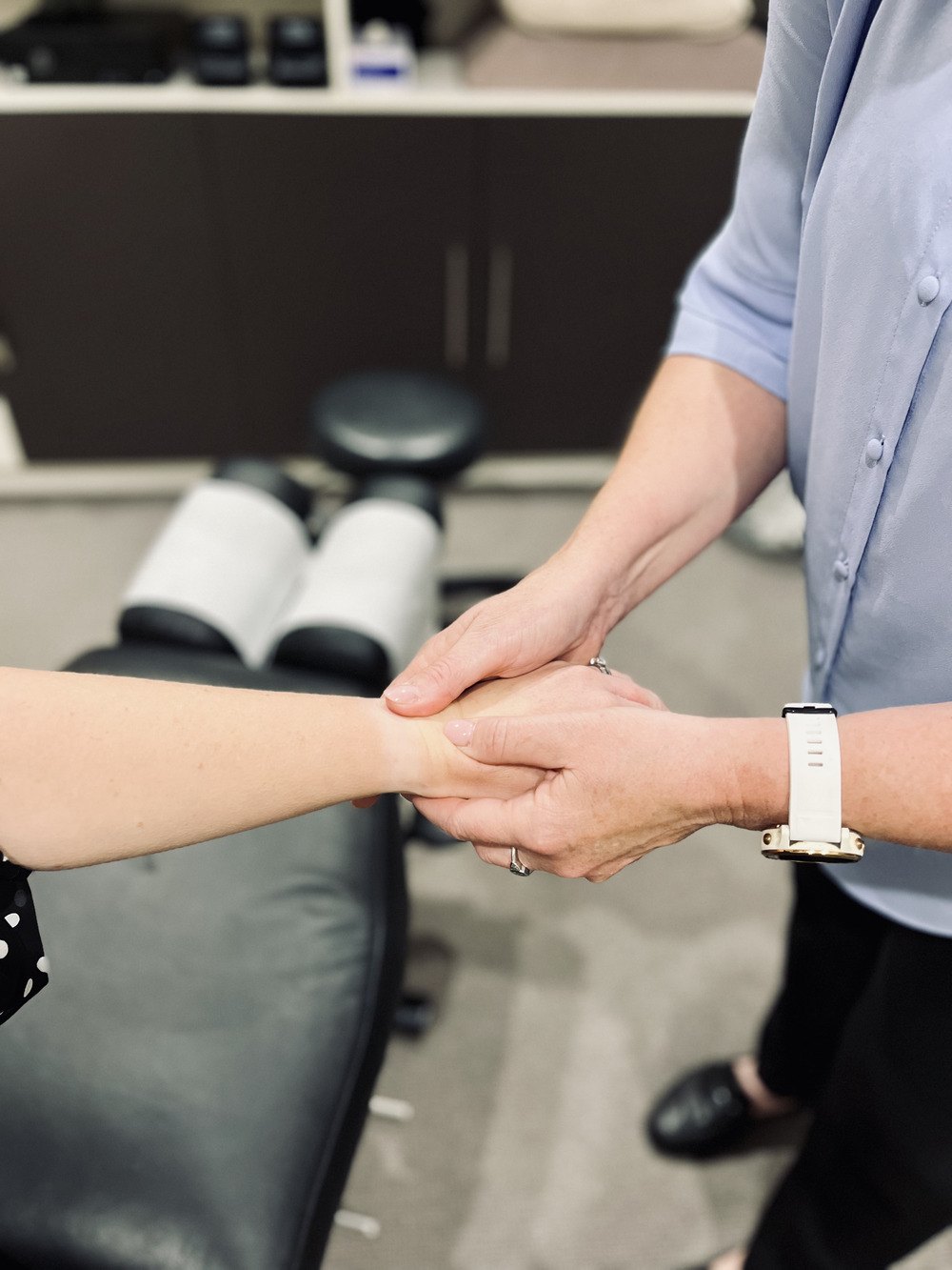 Gentle hands on work at the clinic